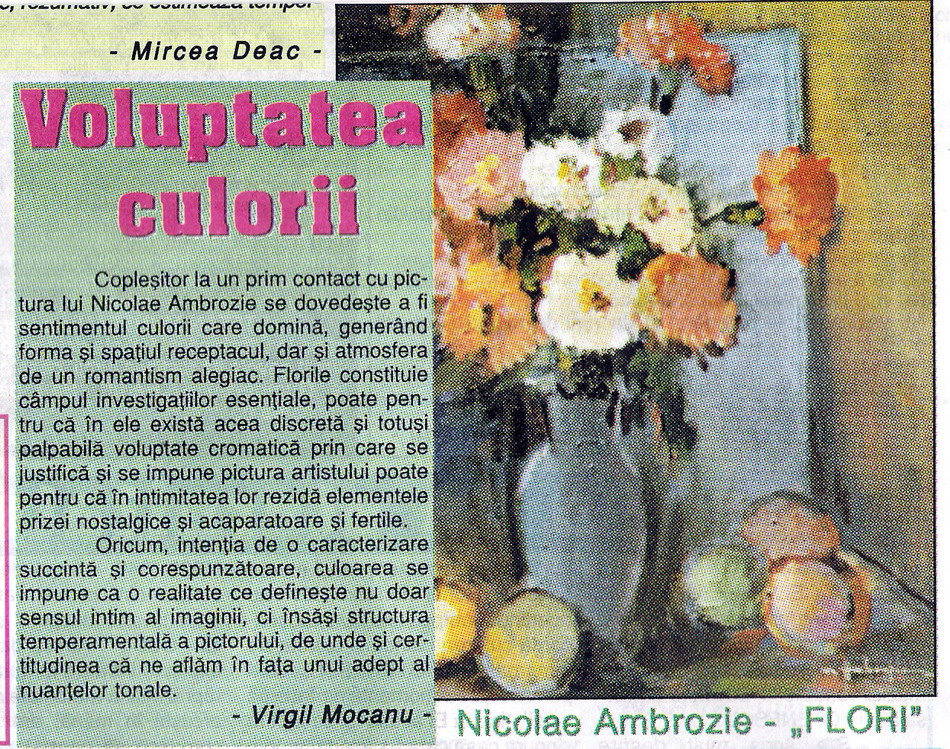 NICOLAE AMBROZIE in Revista Arte 26 nr.4-5 mai 1999
