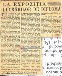facsimil din Scanteia tineretului din 28 sept 1957 ref. la lucrarea de diploma 1907 a lui Constantin NICOLIN