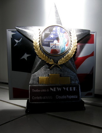 Premiul "Trofeo Citta di NEW YORK " 2010 acordat artistei CLAUDIA POPESCU