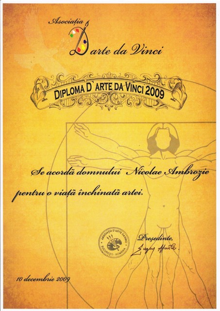 AMBROZIE Nicolae - DIPLOMA D'arte da Vinci 2009