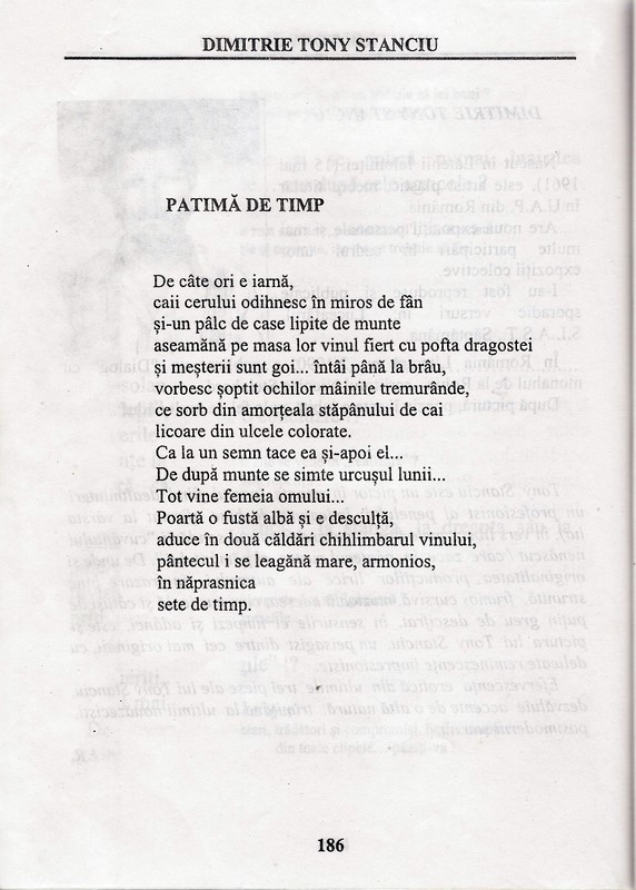 DIMITRIE TONY STANCIU - PATIMA DE TIMP