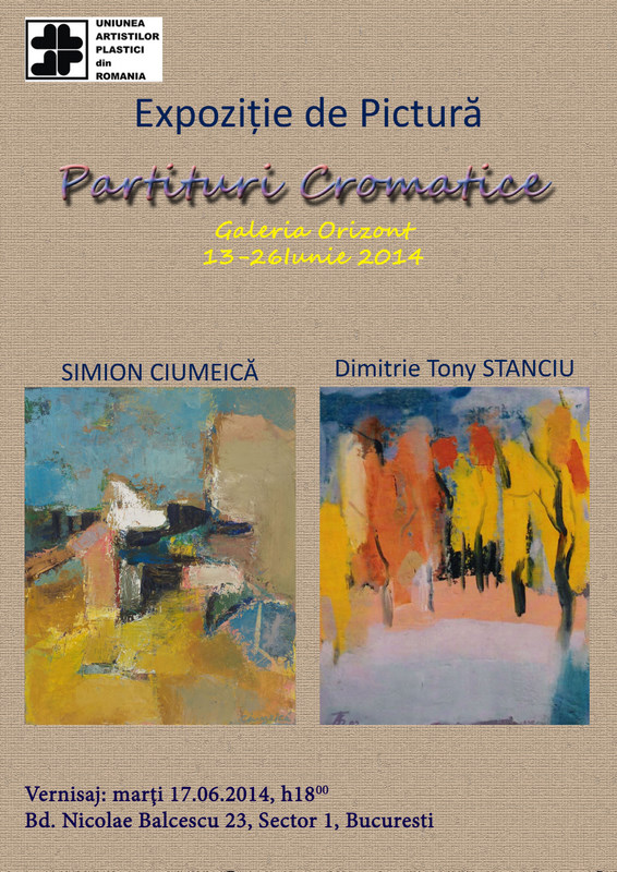 Simion CIUMEICA si Dimitrie Tony STANCIU la Galeria Orizont 2014 - Afis