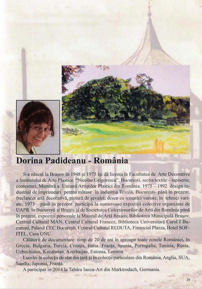 Dorina Padineanu in Catalogul Taberelor Fundatiei IANZA-ART INTER-CULTURAL 2014