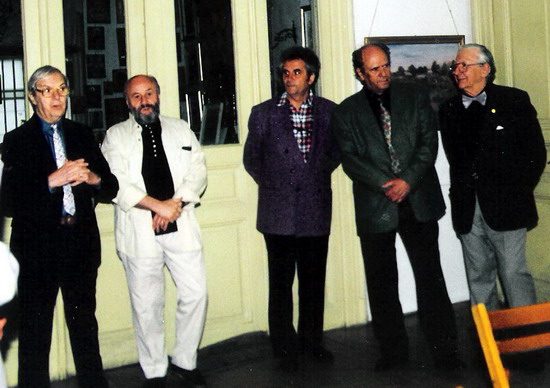 Expozitia de pictura Petre SERBAN de la sediul AAP Bucuresti Pta C.A. Rosetti iunie 1999 pictorii Petru Motiu, Nicolae Iorga,
