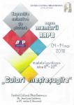Afis Expozitie AAPB "Culori mestesugite" de la Centrul Cultural "Mihai Eminescu" 04-14 mai 2018