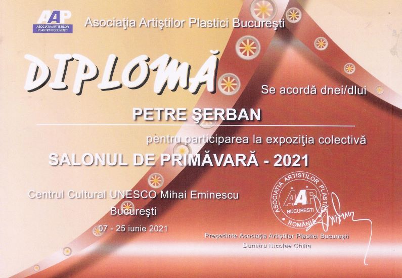 Petre SERBAN - Diploma la Salonul de primăvară, 2021