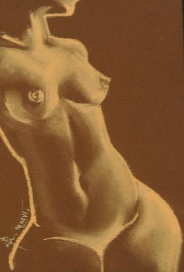 Marius BURUIANA - "La Femme" - pastel, 50x40 cm